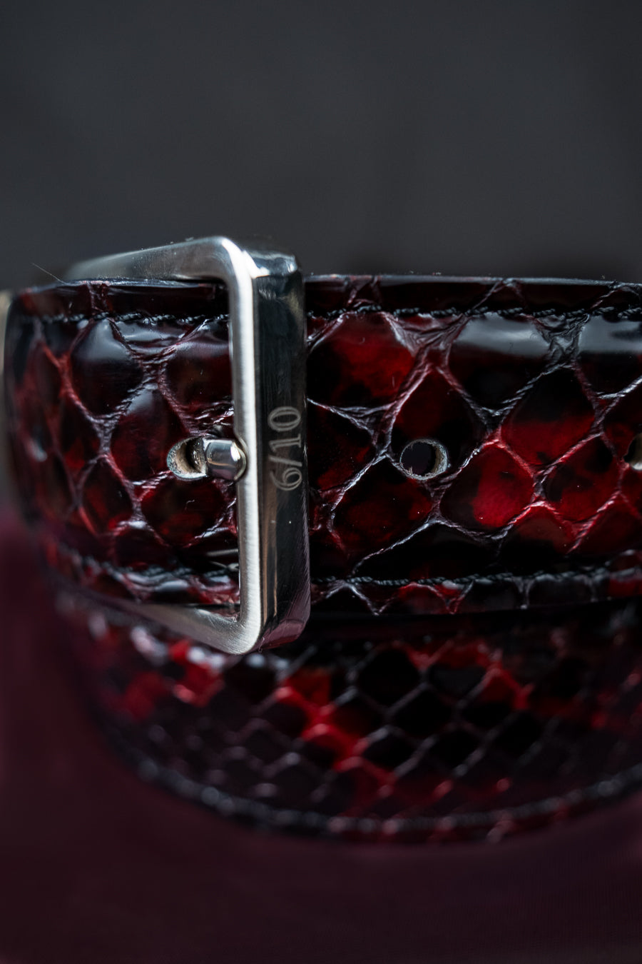 RED LEATHER REVERSIBLE BELT