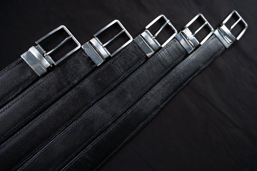 RED LEATHER REVERSIBLE BELT