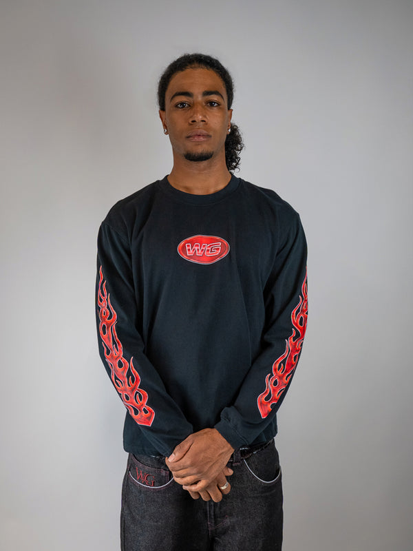 RED FLAMES LONGSLEVE T-SHIRT
