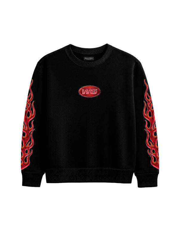 RED FLAMES CREWNECK