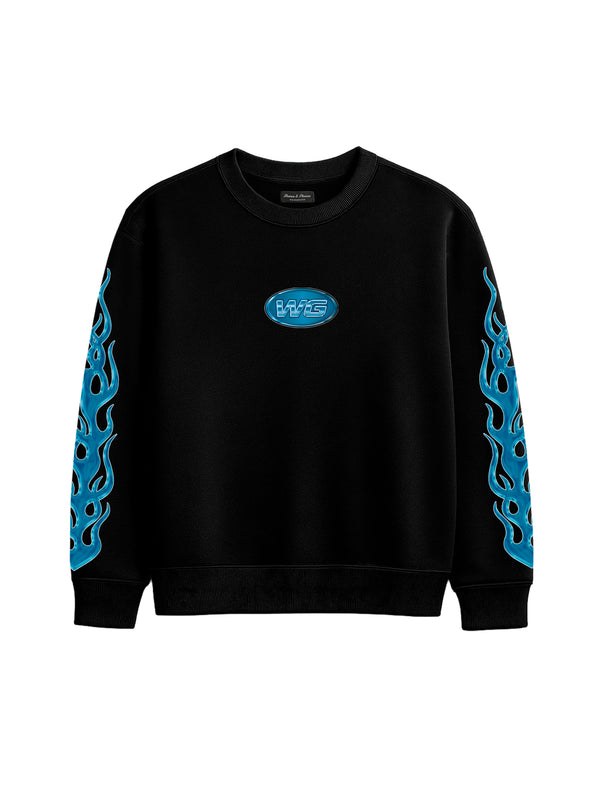 BLUE FLAMES CREWNECK