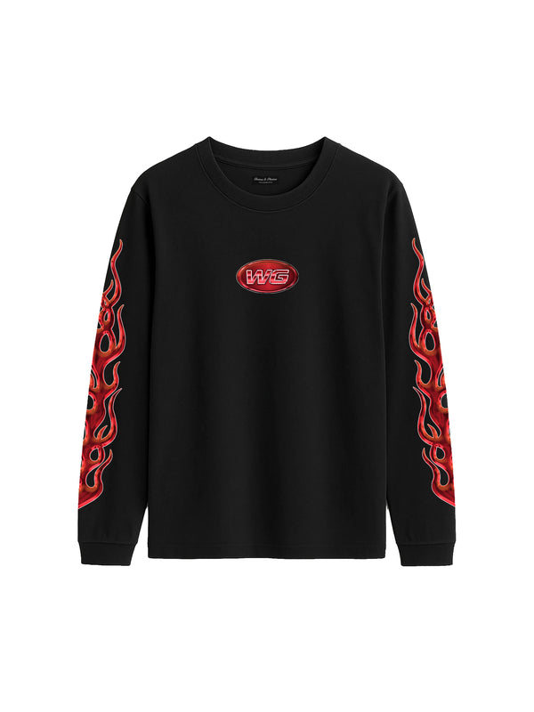 RED FLAMES LONGSLEVE T-SHIRT