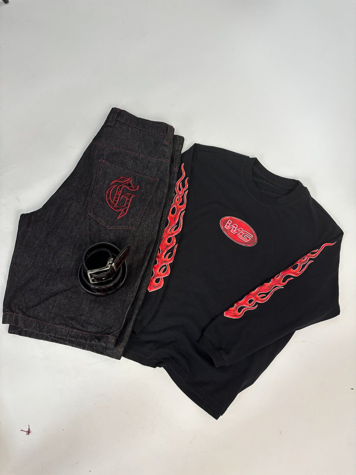 RED FLAMES LONGSLEVE T-SHIRT